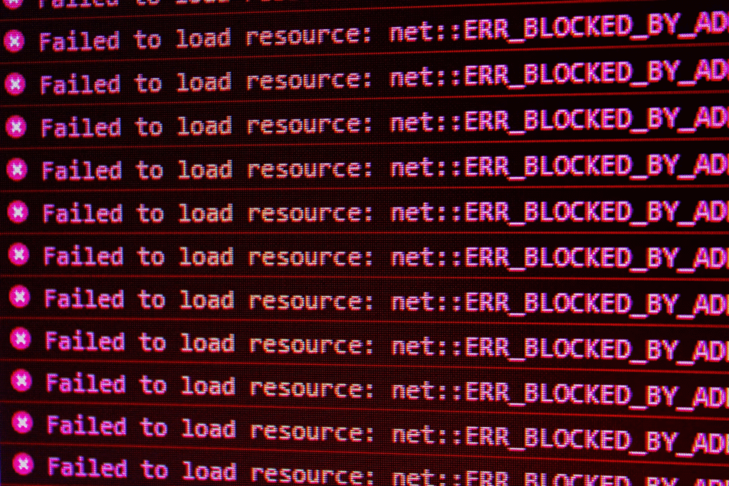 Error message on a laptop.