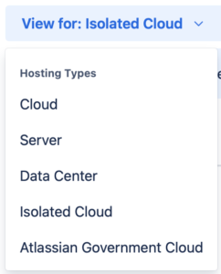 A screenshot showing the view for hosting type selection on the Marketplace listing