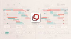 A project plan as gantt chart is copied easily with Epic Clone
